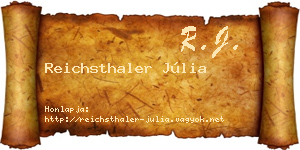 Reichsthaler Júlia névjegykártya